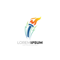 burning torch logo, icon ready to be used as a company icon