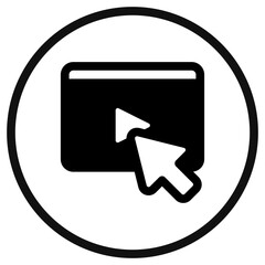 Editable click to play video vector icon. Online learning, course, tutorial. Part of a big icon set family. Perfect for web and app interfaces, presentations, infographics, etc