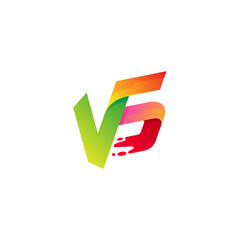 V and S logos, versus logo with 3d colorful, VS icons