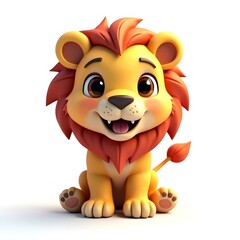 Cute Cartoon Lion Character Illustration