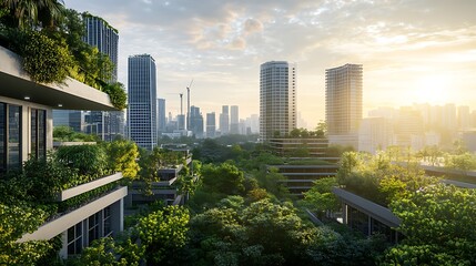 Obraz premium Green Cityscape: Sustainable Urban Design