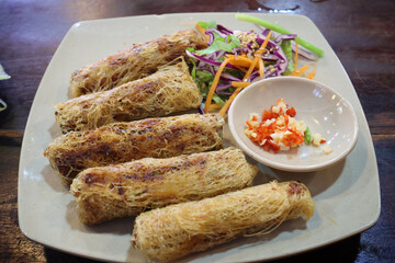 Vietnamese style fried spring rolls