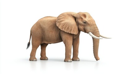 Obraz premium Realistic 3D Rendering of a Majestic Elephant Displaying Its Large Size and Distinctive Features Against a Clean Background for Nature and Wildlife Projects