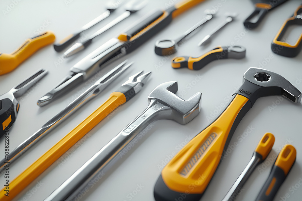 Poster using construction tools hammer and screwdriver home workshop tool guide diy environment practical t
