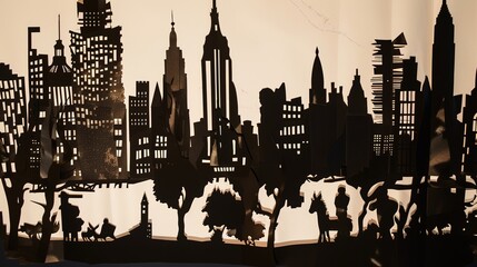 Obraz premium Landmark Paper Cuttings - a creative and artistic representation. The intricate paper cuttings showcase famous landmarks in a unique and charming way.