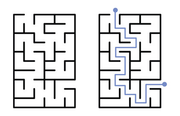 Fun Labyrinth Maze Puzzles for Kids with Answers