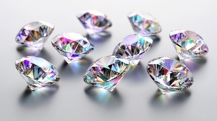 Fototapeta premium Sparkling diamonds arranged artfully on a smooth surface