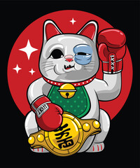 UNLUCKY CAT VINTAGE CARTOON ILLUSTRATION