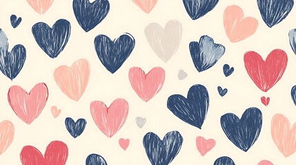 Obraz premium Floral Hearts Pattern