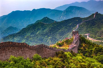 Wanddecoratie Chinese Muur Great Wall Section Badaling Summer Beijing China  © Bill Perry