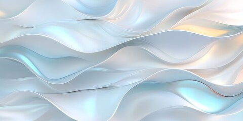 Obraz premium Abstract light blue and white wavy 3D background.