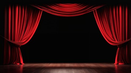 red curtain with spotlight