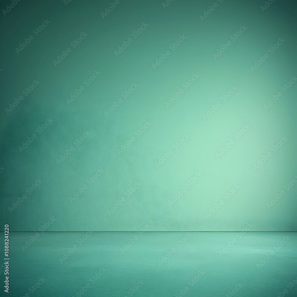 Poster a serene, minimalistic backdrop featuring a solid teal wall with a smooth floor, creating a calming 