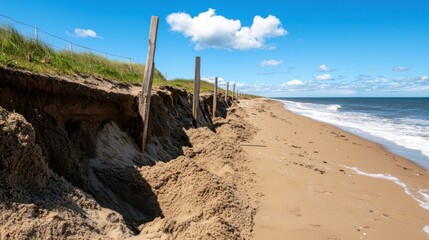 Coastal erosion effects on beaches shoreline photography natural environment wide-angle view sustainability