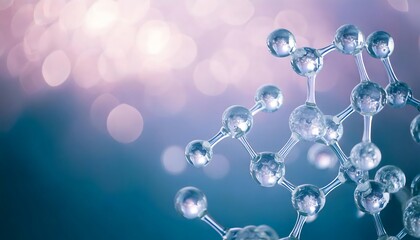 Creating a firefly transparent molecule model in a close-up bokeh background for scientific visualization
