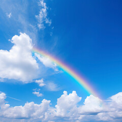 夏空にかかる虹の背景　Generative AI