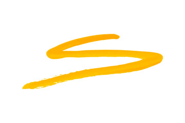 Yellow watercolor background. Artistic hand paint. Isolated on transparent background.
