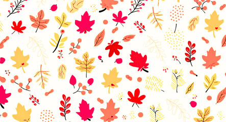 Fototapeta premium autumn leaves seamless pattern