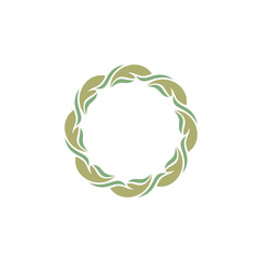 circular leaf element vector design. organic logo design
