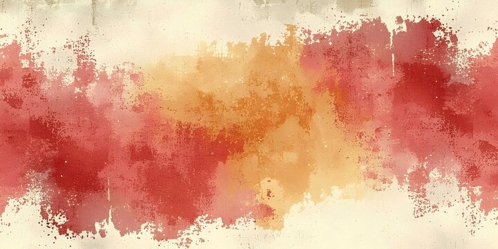 An abstract watercolor painting featuring a blend of warm reds, oranges, and creamy tones, creating a vibrant and inviting atmosphere.