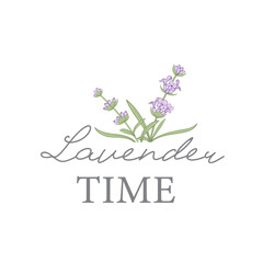 Lavender flower logo design. Elegant floral sumbol