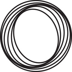 Circle twirl line geometric. Design element for round frame, science, tech, digital