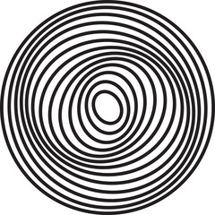 Circle twirl line geometric. Design element for round frame, science, tech, digital