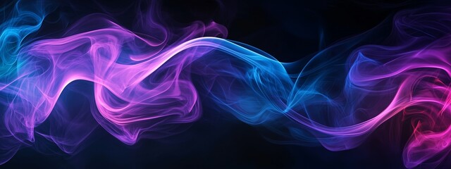 Fototapeta premium Abstract blue and purple smoke on dark background. Concept of Futuristic and Mystery.
