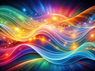 Obraz premium Vibrant Abstract Waves of Light - Surreal Colorful Flowing Patterns for Dynamic Backgrounds and Visual Art