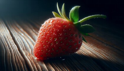 strawberry on a wooden background