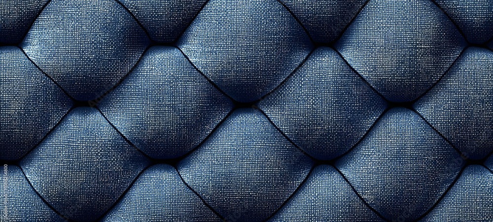 Aufkleber close-up of an intricate blue fabric texture showcasing woven patterns, creating depth and a tactile