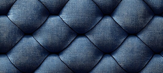 Fototapeta premium Close-up of an intricate blue fabric texture showcasing woven patterns, creating depth and a tactile feel, ideal for design and textile backgrounds.