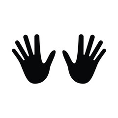 Hand Print symbol Vector Silhouette