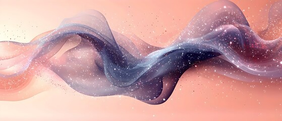 Fototapeta premium A beautiful abstract art piece featuring soft, flowing waves of pastel colors with sparkling details, creating a dreamy and serene atmosphere.