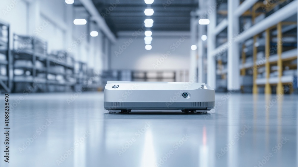 Fototapete A sophisticated AI-driven autonomous robot for hazardous material handling, clean industrial environment with robots designed for safe and efficient material management, Handling style
