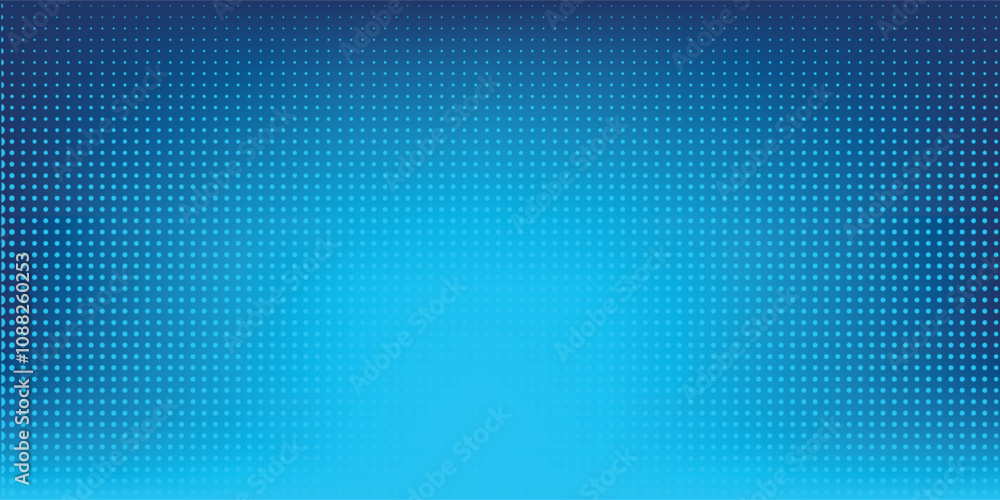 Poster halftone gradient pattern vertical vector illustration. blue dotted halftone texture. pop art light 