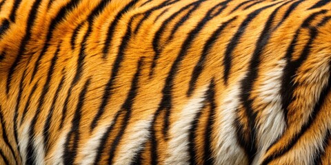 Fototapeta premium Close-up of tiger fur texture, tiger, fur, pattern, close-up, wild, animal, stripes, texture, mammal, carnivore, orange