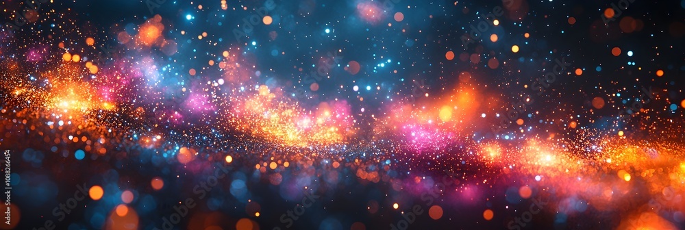 Poster mesmerizing display of colorful diwali fireworks exploding in a dark clear sky providing ample negat