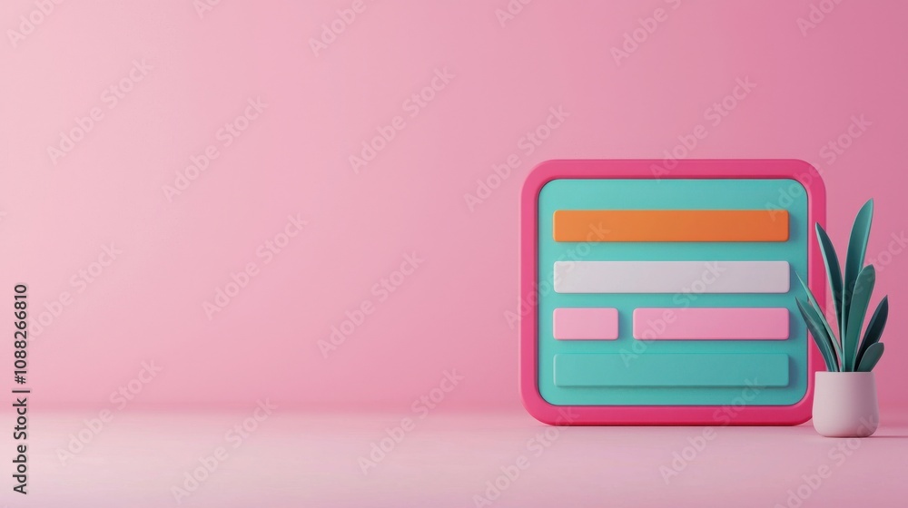 Poster seo optimization and algorithm concept. a vibrant, minimalist scene featuring a colorful design elem