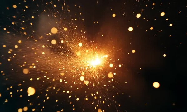 Abstract Sparkles: Golden Glow Background Animation