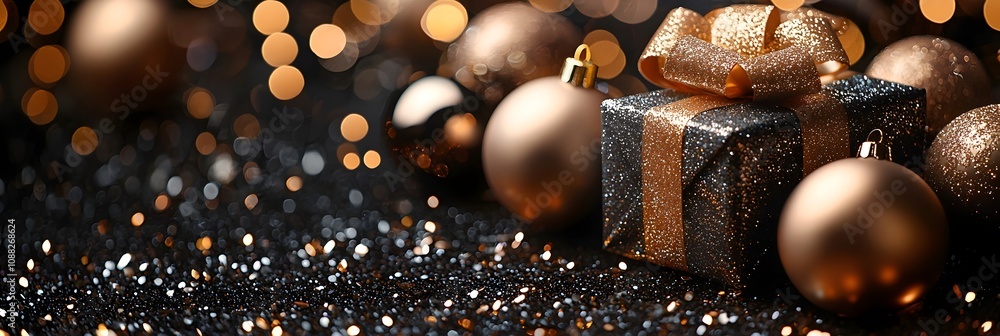 Poster sophisticated and attention grabbing black friday banner design featuring metallic elements and glit