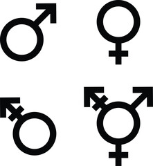 transgender Symbol vector set man women sign
