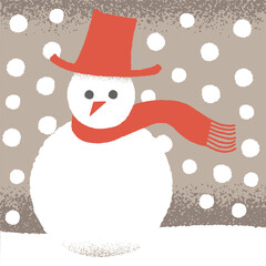 冬のイメージに！雪だるま手描き風素材