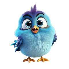 Fototapeta premium cute 3d cartoon bird with funny pose isolated on transparent background