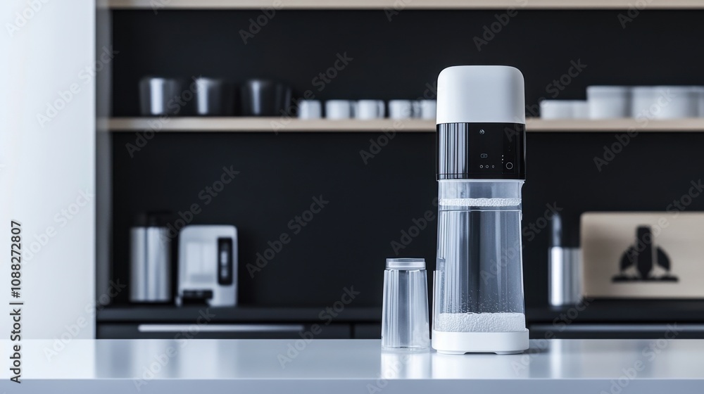 Aufkleber a sophisticated ai-powered smart water purification system for urban use, modern urban environment w