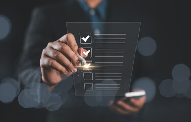 Document management system, Checklist concept.  DMS. Assessment form, questionnaire, clipboard...