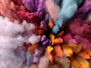 Image of people celebrating the vibrant Holi festival with colorful powders