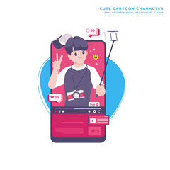 live streaming cute cartoon character