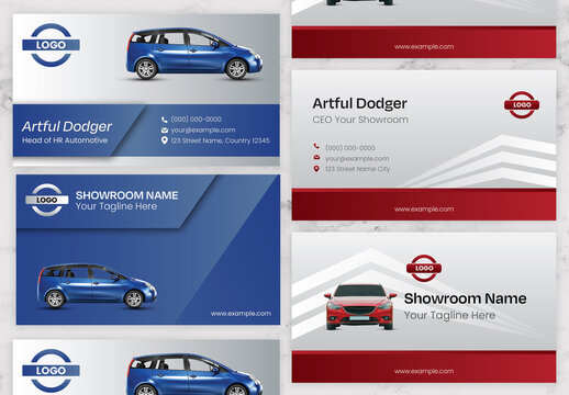Blue and Red Business Card