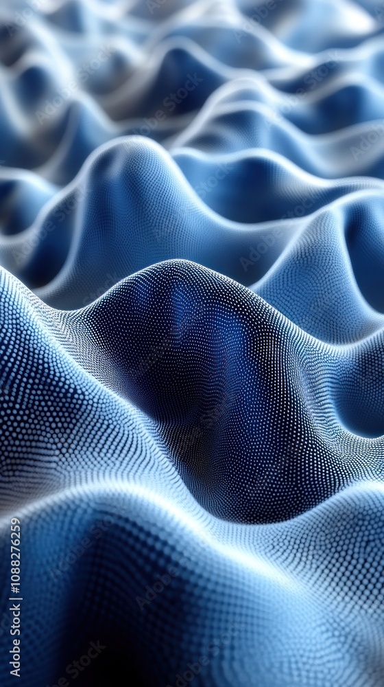Poster abstract blue waves create a textured, fluid visual effect.